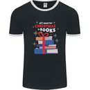 Christmas Books Funny Xmas Reading Bookworm Mens Ringer T-Shirt FotL Black/White