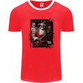 Eternal Spirit of Christmas Skull Guitar Rock Music Mens Ringer T-Shirt FotL Red/White