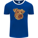 An Airedale Terrier Waterside Bingley Dog Mens Ringer T-Shirt FotL Royal Blue/White