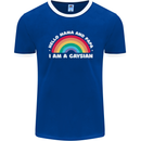 Hello Mama & Papa Im a Gaysian LGBT Mens Ringer T-Shirt FotL Royal Blue/White
