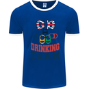 GB Drinking Team Funny Stag Do Doo Beer Mens Ringer T-Shirt Royal Blue/White