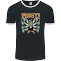 Prost German Oktoberfest Beer Mens Ringer T-Shirt FotL Black/White