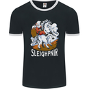 Sleighpnir Funny Viking Christmas Xmas Sleipnir Mens Ringer T-Shirt FotL Black/White
