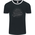 Distressed 43rd Birthday Made In 1980 Mens Ringer T-Shirt FotL Black/White