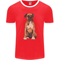 A Boxer Dog Mens Ringer T-Shirt FotL Red/White