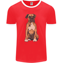 A Boxer Dog Mens Ringer T-Shirt FotL Red/White