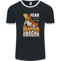 Fear the Bearded Dragon Mens Ringer T-Shirt FotL Black/White