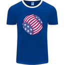 Baseball USA Stars and Stripes American Flag Mens Ringer T-Shirt FotL Royal Blue/White