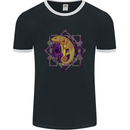 A Geometric Chameleon Mens Ringer T-Shirt FotL Black/White