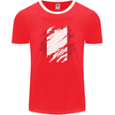 Torn Peru Flag Peruvian Day Football Mens Ringer T-Shirt FotL Red/White