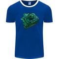A Polygonal Chameleon Mens Ringer T-Shirt FotL Royal Blue/White