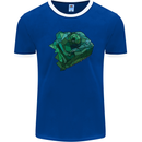 A Polygonal Chameleon Mens Ringer T-Shirt FotL Royal Blue/White
