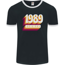 Retro 34th Birthday Original 1989 Mens Ringer T-Shirt FotL Black/White