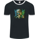 Three Demon Skulls Mens Ringer T-Shirt FotL Black/White
