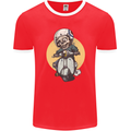 Mod Scooter Moped Skull Mens Ringer T-Shirt FotL Red/White