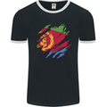 Torn Eritrean Flag Eritrea Flag Day Football Mens Ringer T-Shirt FotL Black/White