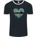 Love Botswana Flag Batswana Day Football Mens Ringer T-Shirt FotL Black/White