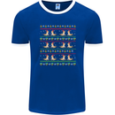 Christmas Bearded Dragon Xmas Reptile Mens Ringer T-Shirt FotL Royal Blue/White