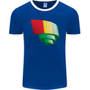 Curled Guinea Flag Guinean Day Football Mens Ringer T-Shirt FotL Royal Blue/White