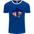 Anti Valentines Day Just Pizza & Wine Mens Ringer T-Shirt Royal Blue/White