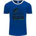 Ice Hockey Dad Fathers Day Mens Ringer T-Shirt Royal Blue/White