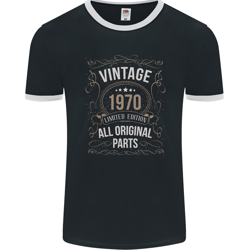 53rd Birthday Limited Edition 1970 Mens Ringer T-Shirt FotL Black/White
