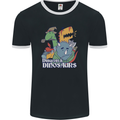 Dungeons & Dinosaurs Funny T-Rex Mens Ringer T-Shirt FotL Black/White