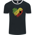 Love Republic of the Congo Flag Day Football Mens Ringer T-Shirt FotL Black/White