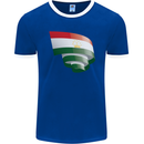 Curled Tajikistan Flag Tajik Day Football Mens Ringer T-Shirt FotL Royal Blue/White