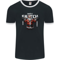 Christmas Santa Snatch Xmas Gym Training Mens Ringer T-Shirt FotL Black/White