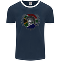 South Africa Bodybuilding Gym Training African Mens Ringer T-Shirt FotL Navy Blue/White