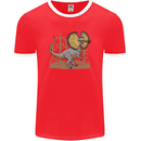 Dilophosaurus Dinosaur Mens Ringer T-Shirt FotL Red/White