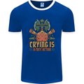 Playing Games RPG Role Crying Free Action Mens Ringer T-Shirt FotL Royal Blue/White