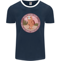 Sloth Hiking Team Funny Trekking Walking Mens Ringer T-Shirt FotL Navy Blue/White