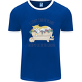 Plans With My Cat in the Garden Gardener Mens Ringer T-Shirt Royal Blue/White