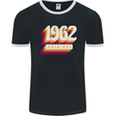 Retro 61st Birthday Original 1962 Mens Ringer T-Shirt FotL Black/White