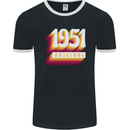 Retro 72nd Birthday Original 1951 Mens Ringer T-Shirt FotL Black/White