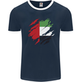 Torn UAE Flag Day Emirati Day Football Mens Ringer T-Shirt FotL Navy Blue/White