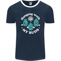 Funny Weed Hanging With My Buds Cannabis Mens Ringer T-Shirt FotL Navy Blue/White