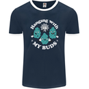 Funny Weed Hanging With My Buds Cannabis Mens Ringer T-Shirt FotL Navy Blue/White