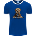 A Dog Reading a Book Mens Ringer T-Shirt FotL Royal Blue/White