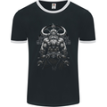 Viking Bodybuilder Gym Fantasy Mens Ringer T-Shirt FotL Black/White