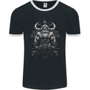 Viking Bodybuilder Gym Fantasy Mens Ringer T-Shirt FotL Black/White