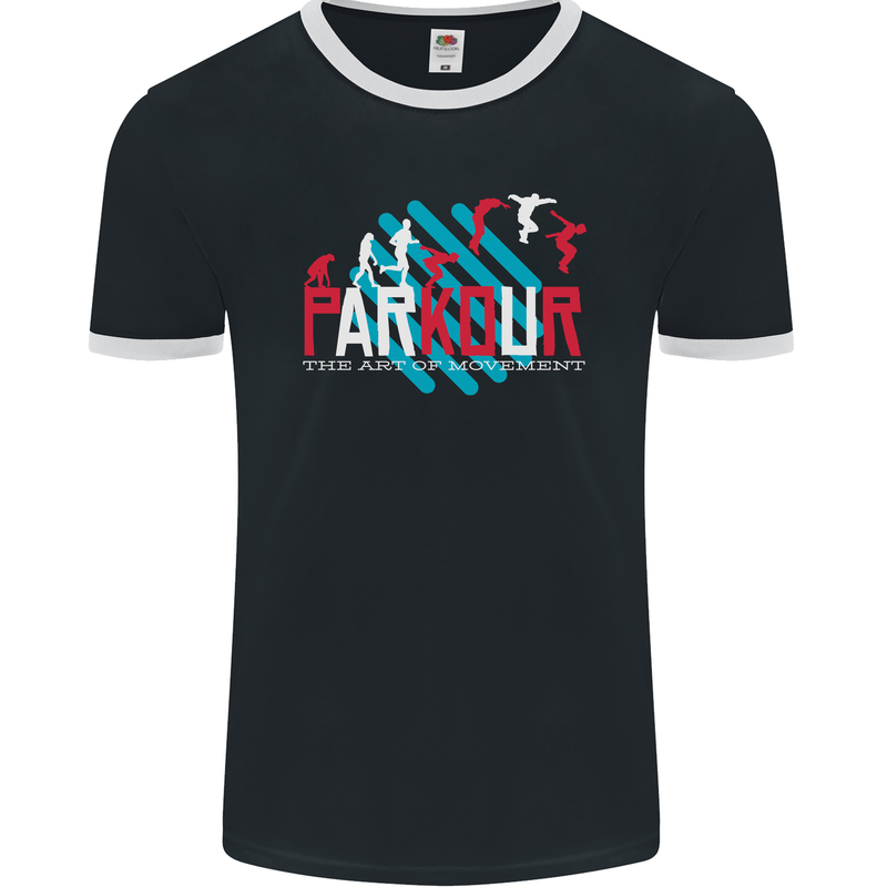 Parkour the Art of Movement Mens Ringer T-Shirt FotL Black/White