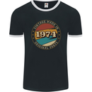 49th Birthday  Vintage Made In 1974 Mens Ringer T-Shirt FotL Black/White