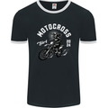 Motocross Girl Motocross MotoX Dirt Bike Female Mens Ringer T-Shirt FotL Black/White