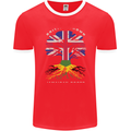 British Grown Jamaican Roots Jamaica Flag Mens Ringer T-Shirt FotL Red/White