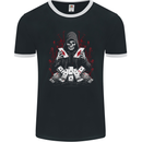 Card Playing Grim Reaper Poker Mens Ringer T-Shirt FotL Black/White