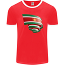 Curled Suriname Flag Suriname Day Football Mens Ringer T-Shirt FotL Red/White