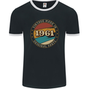 62nd Birthday  Vintage Made In 1961 Mens Ringer T-Shirt FotL Black/White